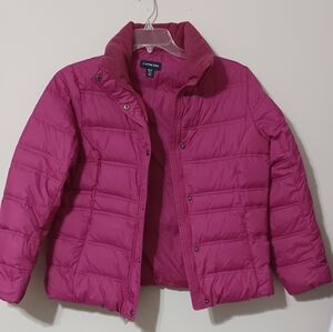 Lands' End Kids Fuchsia Down Puffer Coat. NEW NEVER WORN. SIZE 10/12